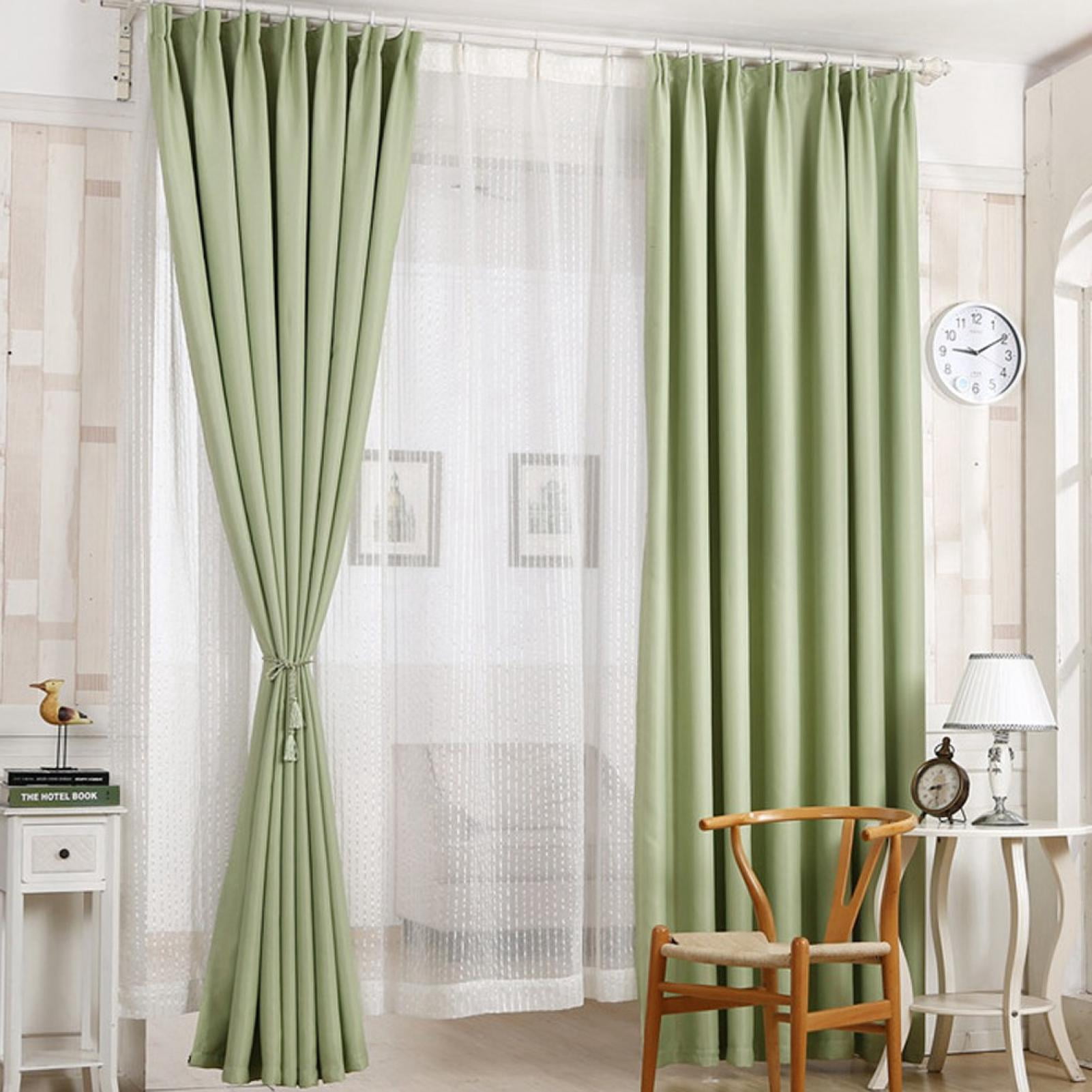 Mesnt Cortinas opacas para sala de estar, juego de 2 paneles, 42 pulgadas de ancho x 84 pulgadas de largo, cortinas opacas con aislamiento térmico gris con ojales para tratamiento de