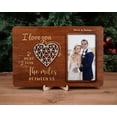 thumbnail image 4 of Personalized Engagement Picture Frame, Custom Couple Photo Frame, Engagement Gift for Couples, She Said Yes Wooden Adventure Frame, 4 of 5