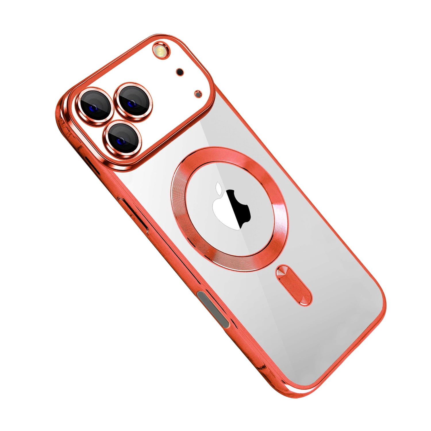 Transparent Sparkle Armor Case for iPhone 17 Pro Max - Red