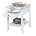 thumbnail image 2 of Convenience Concepts American Heritage Logan 1 Drawer End Table with Pull-Out Shelf, White Faux Marble/White, 2 of 3