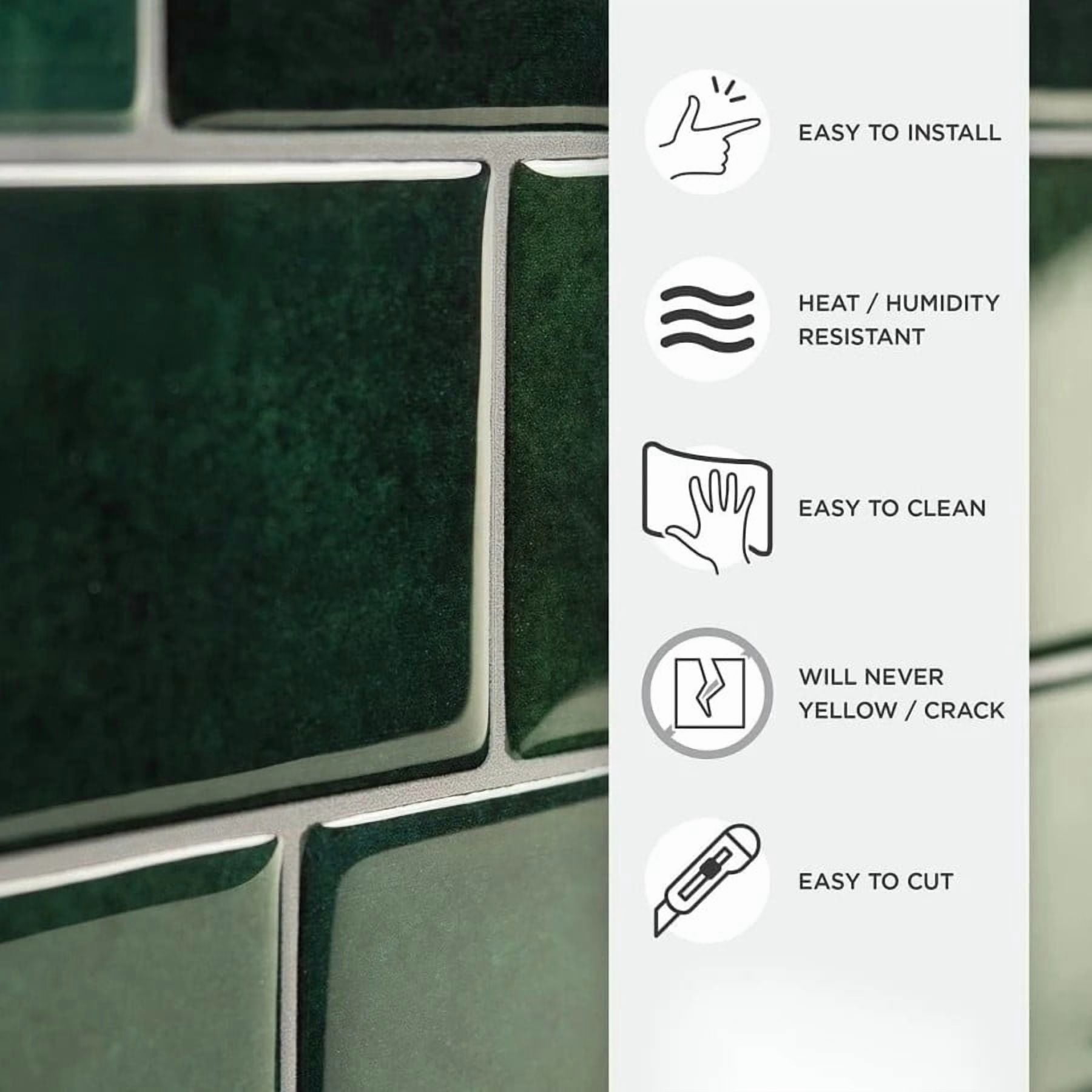 FLOLEOPA 20-Sheet Subway Tile Peel and Stick Backsplash, Self Adhesive Vinyl Wall Tiles, Stick on Backsplash for Kitchen and Bathroom