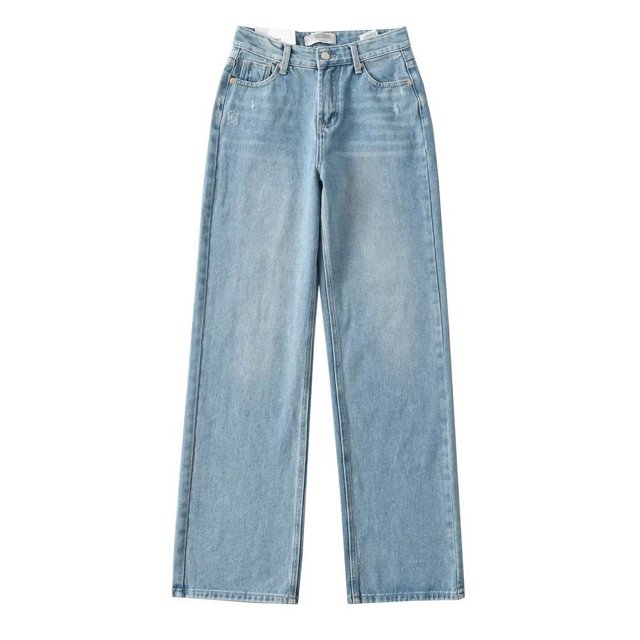 MiuKoMiYa-pantalones vaqueros de pierna ancha para mujer, femeninos de Vaqueros cintura alta, color gris, Estilo Vintage, rectos, a la moda, 2023