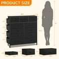 thumbnail image 6 of LainTene Fabric Dresser with 12 Drawers Dresser for Bedroom Chests of Drawers Storage Tower for Living Room, Black PU, 6 of 10