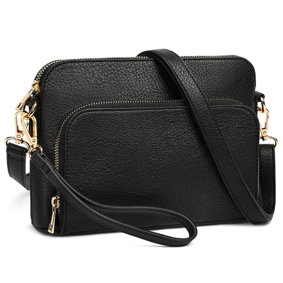 Bandolera Marvolia de piel sintética para mujer, color negro