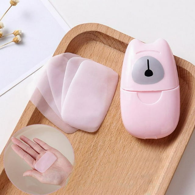50pcs/box Disposable Boxed Soap Paper Convenient Washing Convenient Washing Hand Bath Travel Scented Slice Sheets Foaming Box Paper Soap