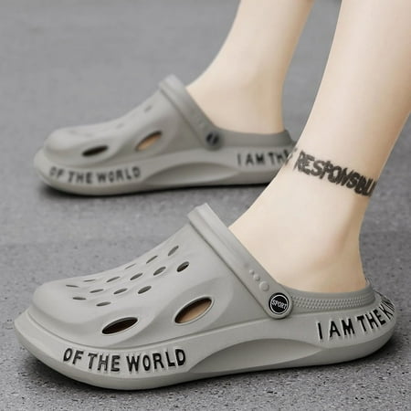 

Hole Shoes Men‘s Soft-soled Garden Shoes Fashionable All-match Slippers Men‘s Toe Sandals Breathable Beach Shoes for Men