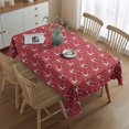 thumbnail image 2 of Red Christmas Deer and Snowflake Pattern Rectangle Tablecloth 60"x84",Waterproof Polyester Rectangle Table Cloth, Wipeable Spillproof Polyester Tablecloth for Dining, Camping, Indoor and Outdoor, 2 of 5