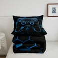 thumbnail image 5 of Erosebridal Gaming Bedding Sets Full with Comforter,Geometric Honeycomb Hexagon Duvet Insert,Blue,Reversible,3pcs, 5 of 6