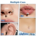 thumbnail image 5 of 73pcs Clear Piercings Retainers Kit Nose Septum Eyebrow Lip Labret Piercing Retainer Tongue Belly Nipple Tragus Cartilage Rings Bioflex Plastic Industrial Barbell Jewelry for Work, 5 of 7