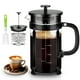 thumbnail image 1 of YMMIND Cafetera de prensa francesa Prensa de café de acero inoxidable 304 de 21 oz, con sistema de 4 filtros, vidrio de prensa francesa de borosilicato de espesor resistente al calor, émbolo de café d, 1 of 5