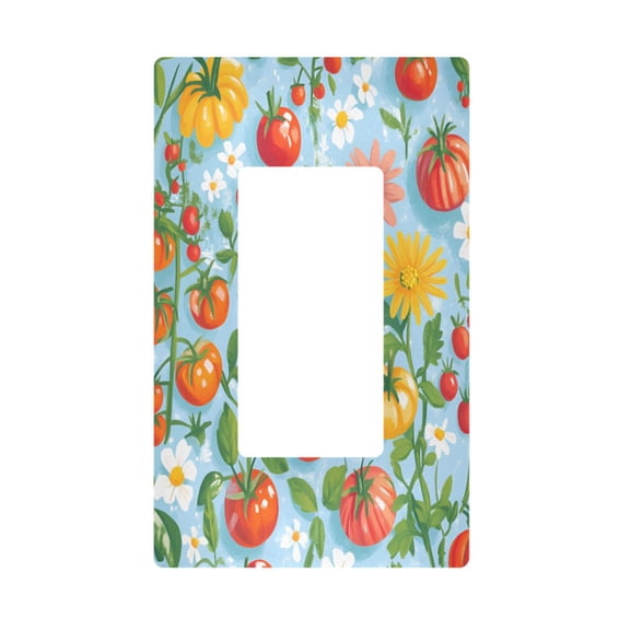 Yayeee Rocker Switch Wall Plate 1-Gang 4.6"x2.9" Home Decorative Outlet Cover, Various Tomatoes