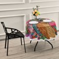 thumbnail image 2 of YAZAOO Round Tablecloth Colorfull Alpaca Pattern Pattern Tableclothes, 2 of 8