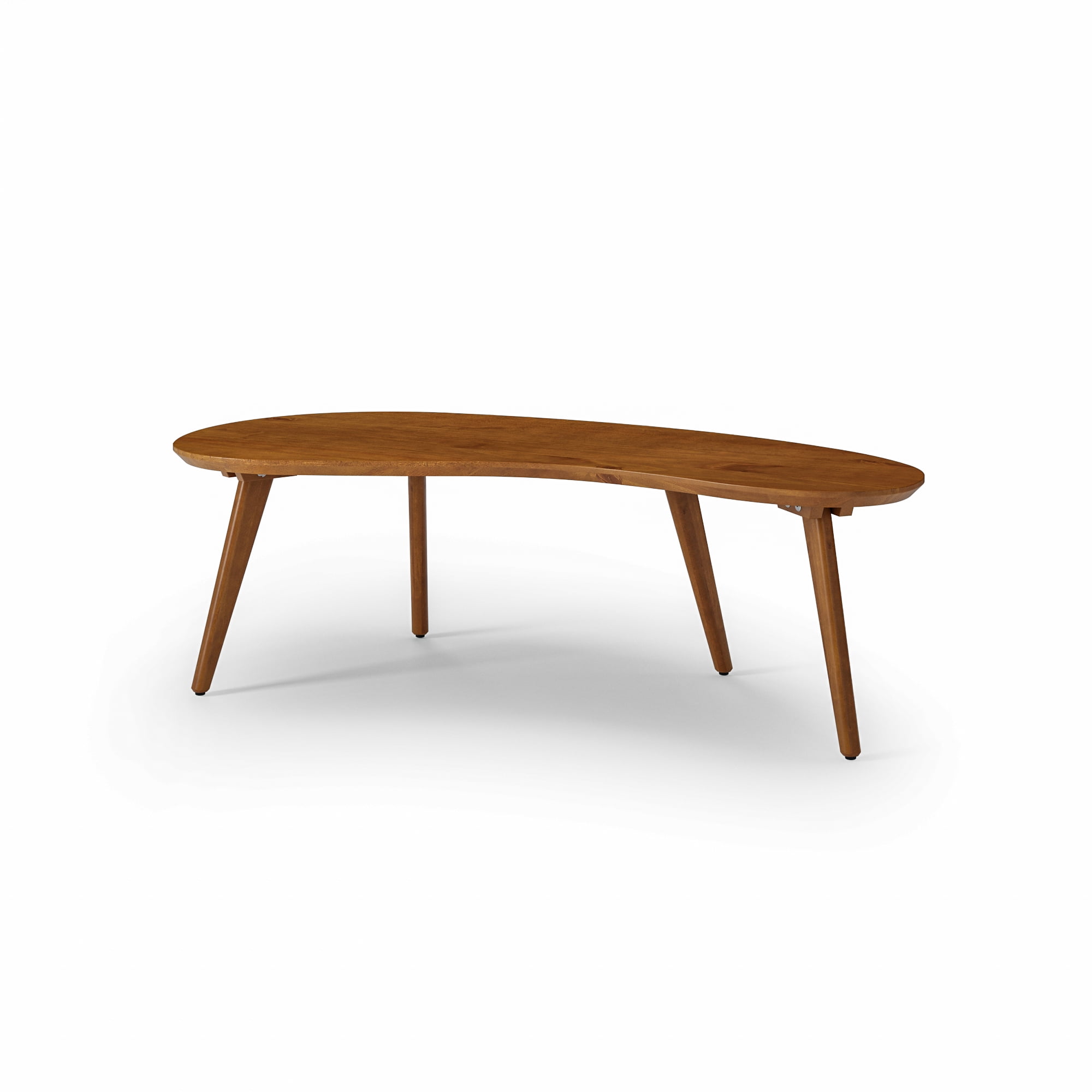 Camaflexi Coffee Table, Mid Century Modern Wood Frame, Oval Top, Castanho Finish