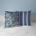 thumbnail image 6 of Leafy Peacock Circles Throw Pillow with Removable Cover in Blue 18x18, 6 of 6