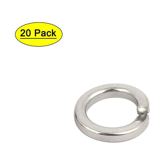 M8 304 Stainless Steel Split Lock Washer Silver Tone 20pcs