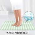 thumbnail image 6 of Bathroom Rugs Sets 3 Piece - light green checkered Grid Absorbent Non Slip Bath Mats, U-Shape Toilet Lid Cover, Contour Mat, Soft Washable Shower Mats Bath Rug Mat for Bathroom Tub Toilet, 6 of 7