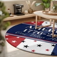 thumbnail image 3 of Large Round Rug 8Ft, America Flag Non-Slip Washable Circle Rugs Carpet, Red Blue White Star Independence Day Indoor Outdoor Rug Floor Mats Throw Runner for Bedroom Living Room Bathroom, 3 of 8