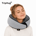 thumbnail image 2 of Memory Foam Neck Pillow, Ergonomic U-Shaped Travel Pillow, Breathable & Washable Cover, Storage Bag – for Office, Car, Plane, Bus — Grey, 2 of 7