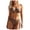 Coffee, variant on Women's 2 Piece Swimsuit Y2K Bikini Set with O-Wire Halter Top High Waisted Sexy Adjustable Bathing Suits Beach Summer (Hot Pink, M)