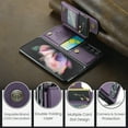 thumbnail image 6 of Feishell for Samsung Galaxy Z Fold3 Case with Card Holder, Wallet Case for Women Men with RFID Blocking, Durable PU Leather Kickstand Magnetic Clasp Shockproof Phone Case,Purple, 6 of 8