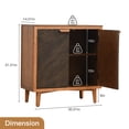 thumbnail image 2 of Mid-Century Modern Accent Cabinet with Wave Carved Doors, Wooden Storage Sideboard Cabinet with Adjustable Shelf for Entryway, Living Room or Dining Room, Walnut Brown, 2 of 6