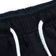 thumbnail image 6 of Owordtank Mens Summer Capris Flat Front Shorts Beach Color Block Cotton Bermuda Shorts, 6 of 7