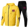 thumbnail image 4 of Chándales para hombre, sudaderas con capucha y pantalones con cremallera, conjunto de marca deportiva, ropa deportiva para hombre, Sudadera con capucha inclinada estampada de marca de lujo Triple para, 4 of 5