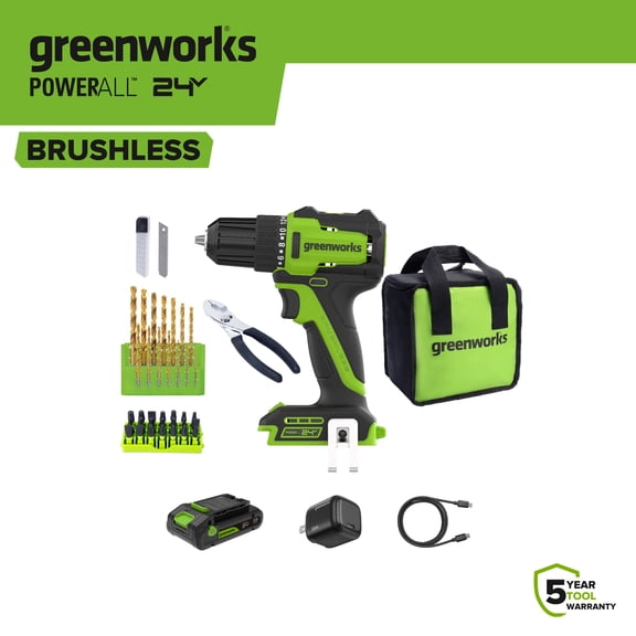 Greenworks Project Kit with 3/8" Drill Driver with 2Ah battery and Hand Tools PK301A1
