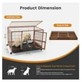 thumbnail image 3 of 43 Inch Heavy Duty Dog Crate with Wheels, Folding Metal Dog Cage for Small/Medium and Large Dogs, Indestructible Dog Crate with Removable Tray (Brown), 3 of 8