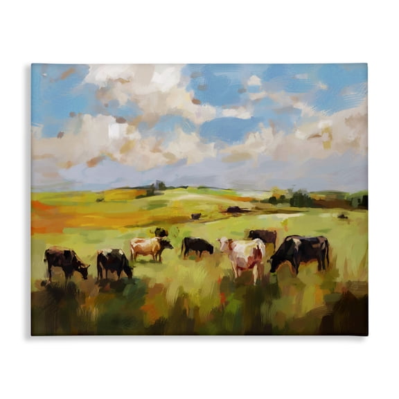 Stupell Industries Rustic Lodge Cows Grazing Canvas Art, 40 x 30, by Ziwei Li