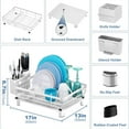 thumbnail image 4 of Dish Drying Rack, Dish Rack, Large Dish Racks for Kitchen Counter, Drying Rack Kitchen with Removable Utensil Holder, Drainboard 16.9" x 12.9" x 5.9"(White), 4 of 6