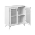 thumbnail image 5 of 27" Modern Accent Cabinet Sideborad Storage Organizer with 2 Glass Doors and Adjustable Shelf White, 5 of 6