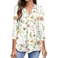 thumbnail image 1 of RKSTN Chemisiers Décontractés Boho à Imprimé Floral pour Femmes, Col en V, Manches Longues, Automne, Hauts à Imprimé Floral, Blouses Amples, Chemises, 1 of 6