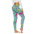 thumbnail image 2 of Womens Yoga Pants Stylish Print High Waist Lifting Stretchy Breathable Slim Fit Gym Pants for Workout Wear Multicolour L, 2 of 4