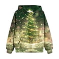 thumbnail image 2 of LOVZFMLL Hoodies for Girls Christmas Print Casual Loose Hooded Sweatshirt Long Sleeve Round Neck Pocket Pullover Tops Little Girls Spring Fall Clothes 9-10 Years, 2 of 3