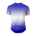 thumbnail image 5 of WTOBBY Men's Gradient Print V Neck Short Sleeve T-Shirt Comfortable and Lightweight, Breathable Fabric, Fashionable Design for Casual, Street, and Daily Wear,Royal Blue L, 5 of 6