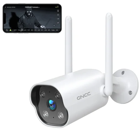 GNCC T1Pro 2K Wifi Outdoor Security Camera,PIR Motion Detection,Two-Way Audio, IP66 & Night Vision
