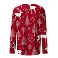 thumbnail image 5 of Ounisa Long Sleeve Womens Tops Casual Loose Fit Crewneck T Shirts Solid Lightweight Length Tunic Tops Christmas Tree Lights Christmas Gifts Elk Sequin Graphic Pullover, 5 of 5