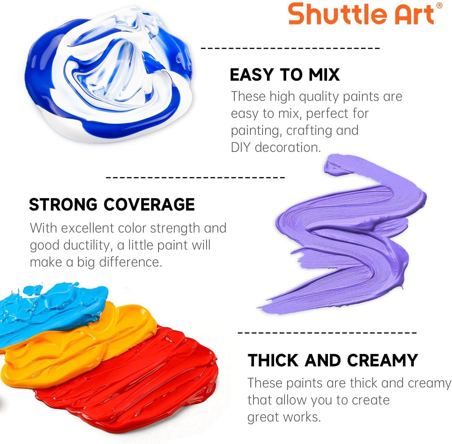 Shuttle Art Acrylic Paint Set, 25 Colors, 2oz Bottles photo 4