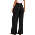 thumbnail image 6 of Fantaslook Linen Wide Leg Pants for Women Flowy Palazzo Drawstring Elastic Waist Trousers with Pockets Summer Beach Vacation Clothes, 6 of 11