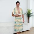 thumbnail image 7 of Colevkie Men's Wearable Bath Skirt & Towel 2 Pieces Bath Wrap Set Soft Absorbent Beach Towel Bath Towel Polyester with Pocket Portable Home Sauna Hotel Printed Beach Pattern, 7 of 7
