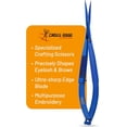 thumbnail image 2 of Cross Edge Spring Scissors 5 Inch straight Stainless Steel Precision Eyebrow & Eyelash Shaping & Trimming Scissor, Snips Squeeze, Embroidery & Knitting Micro Tip Craft (Blue), 2 of 18