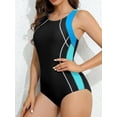 thumbnail image 6 of Charmo Color Blocked One Piece Swimsuit for Womens Athletic Bathing Suits Training Sport Slimming Swimwear, 6 of 11