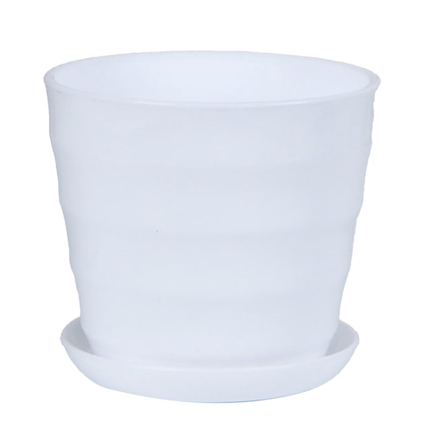 Flowerpots with Dish Ceramic, Pot Flowerpot Colourful Succulent Decor Plastic Flower & Garden, Flower Pots
