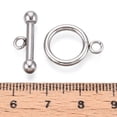 thumbnail image 3 of 20pcs 304 Stainless Steel Ring Toggle Clasps Stainless Steel color 19x14x2mm Hole: 2.8mm bar: 7.5x21x4mm Hole: 2.8mm, 3 of 3