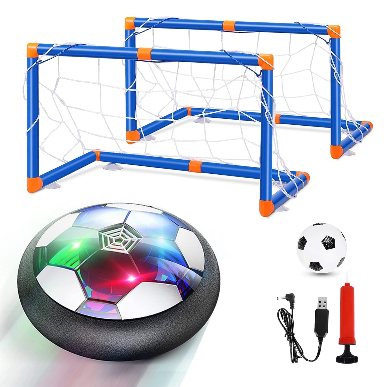 Carsky Hover Soccer Ball Set with 2 Goals, LED Rechargeable Indoor/Outdoor Games Toys for Kids Boy Girls