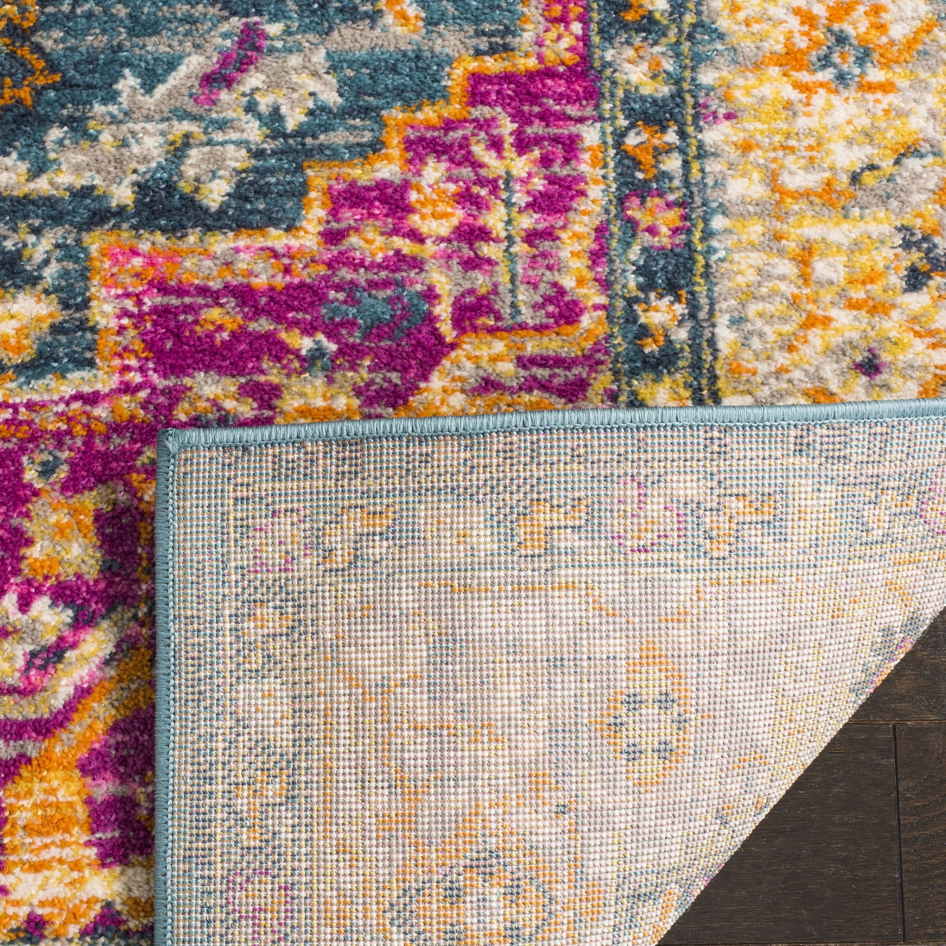 SAFAVIEH Madison Nikeisha Floral Runner Rug, Blue/Multi, 2'3" x 10'