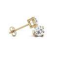 thumbnail image 3 of TimeLe$$ Classics 0.25 Carat TW Natural Round Cut Solitaire Diamond Stud Earrings For Women in 14K Yellow Gold, 3 of 5