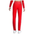 thumbnail image 2 of XUNZOO Leggings de Danse Athlétiques pour Jeunes Filles, Pantalons Extensibles avec Strass, Rouge 12, 2 of 7