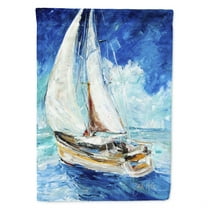 Carolines Treasures JMK1153CHF Sailboats in Blue Flag Canvas House Size  Large multicolor